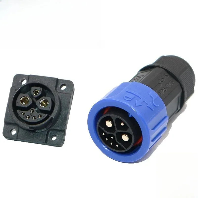 50A M25 2+1+5 Lithium Battery Charing Plug Socket Waterproof IP68 Self-locking Aviation Plug Energy Storage Power Connector