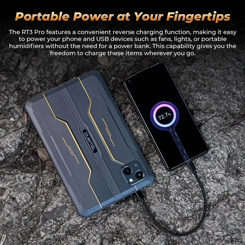 OUKITEL RT3 PRO 8-inch HD Rugged Tablet 13.9mm Ultra-Slim Profile IP68 &IP69K & MIL-STD-810H, 16(4+12)GB +128GB, 5150mAh Battery