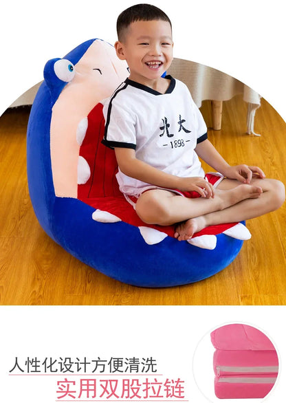 Three-layer folding children's small sofa cartoon kindergarten baby seat stool plush toy lazy sofa removable