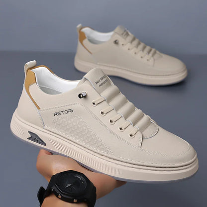 New Men's Shoes High Quality Leather Casual Shoes for Men Designer Sneakers Tenis Masculino Comfort Lace-up White Sport Shoes