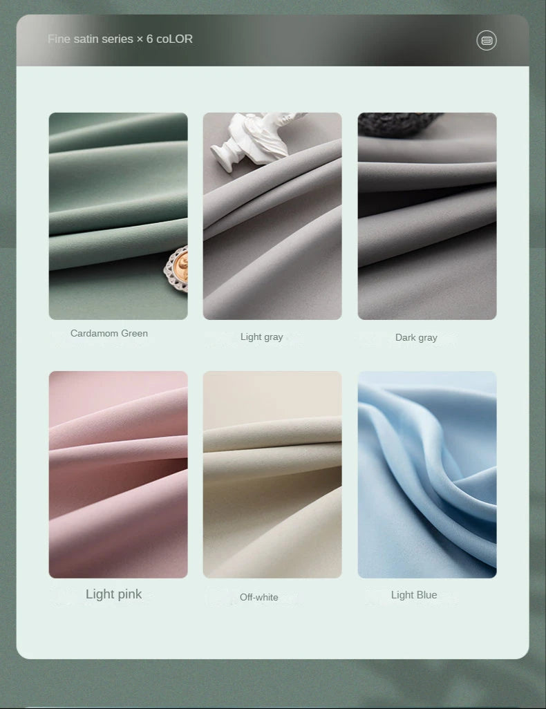 Light Luxury High Grade Bedroom High Blackout Curtain Ins Style Living Room Curtains Green Natural Solid Color Thickened Drapes