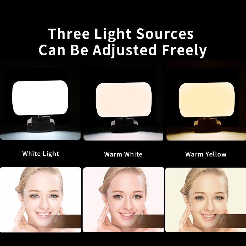 2026 Video Conference 6500K Portable LED Video Light Laptop Computer Webcam Light Zoom Call Lighting Clip for Live Streaming
