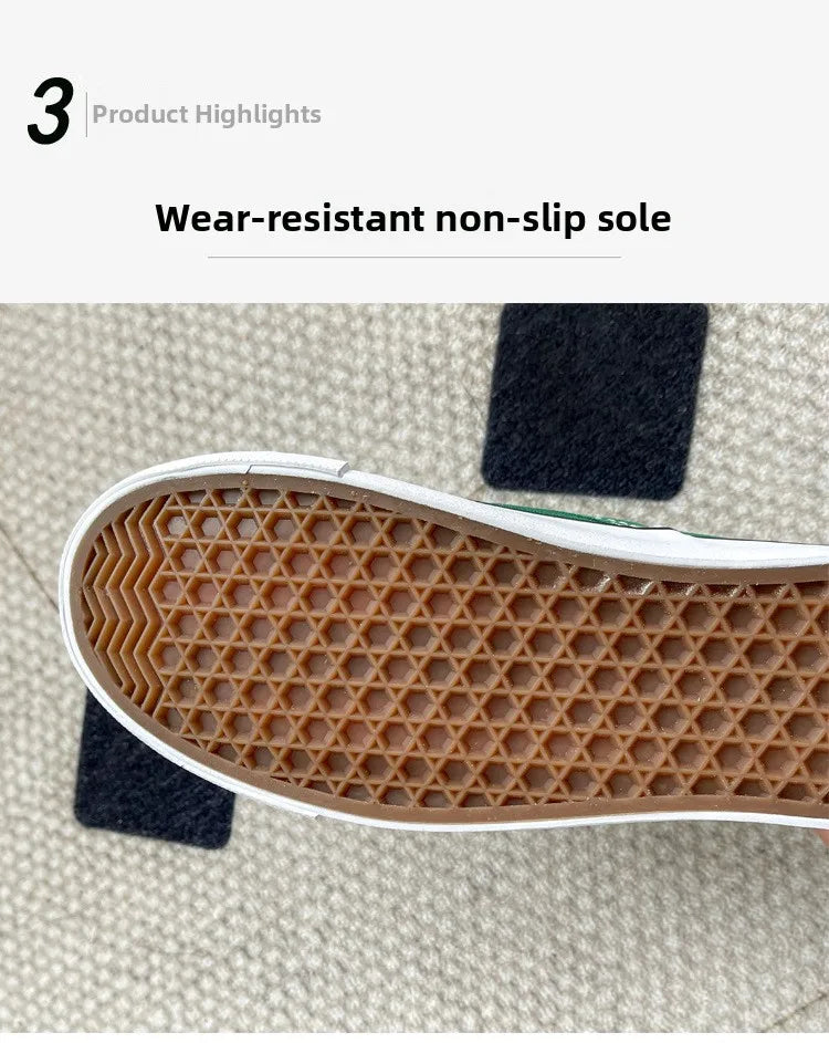 Women's Slip-On Canvas Shoes Summer 2026 Korean Style Student Flat Rubber Sole Wear-Resistant Low Cut Flat Heel Street Fashion