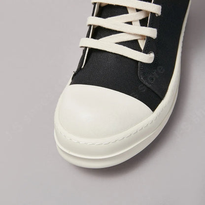 R-o Ankle Boot Men High Top Shoe Black Canvas Women Sneaker Casual Shoes Waxed Canvas Sneakers Zipper Lace Up Boots