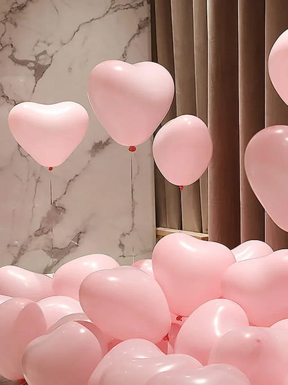 10/20Pcs Heart Shaped Balloons Red Pink Black Latex Balloon for DIY Valentine's Day Engagement Wedding Party Anniversary Decor