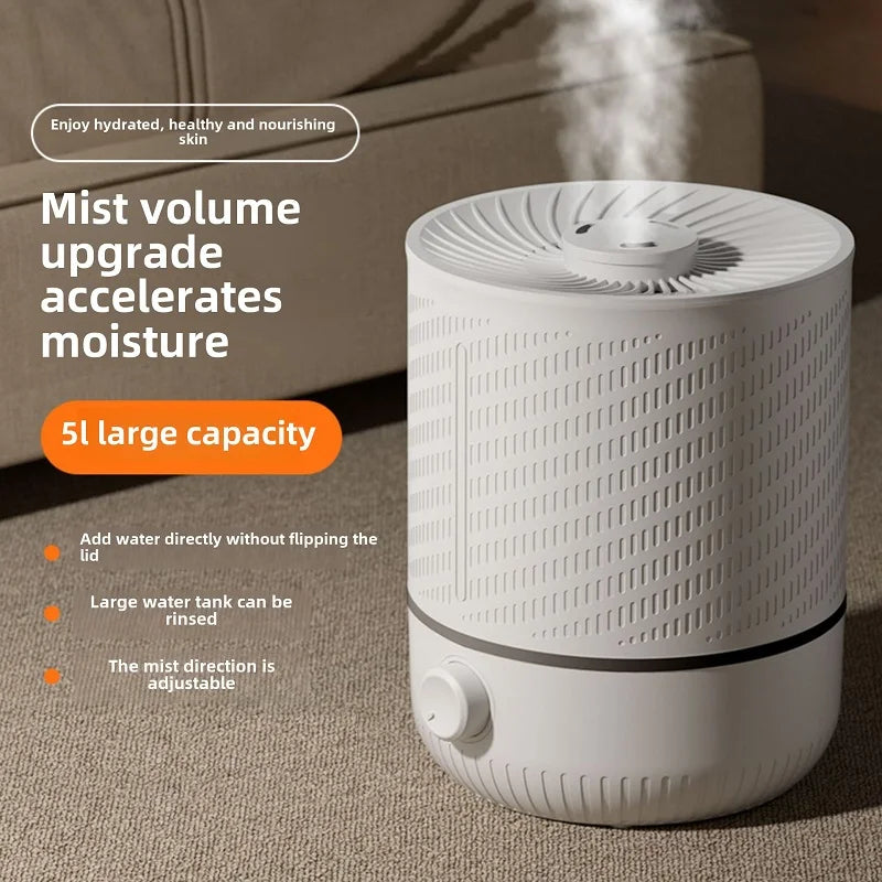 5L Large Capacity Air Humidifier Smart Humidifier with Rotating Mist Auto Shut-Off High Fequency Humidifier Ultra Quiet for Home