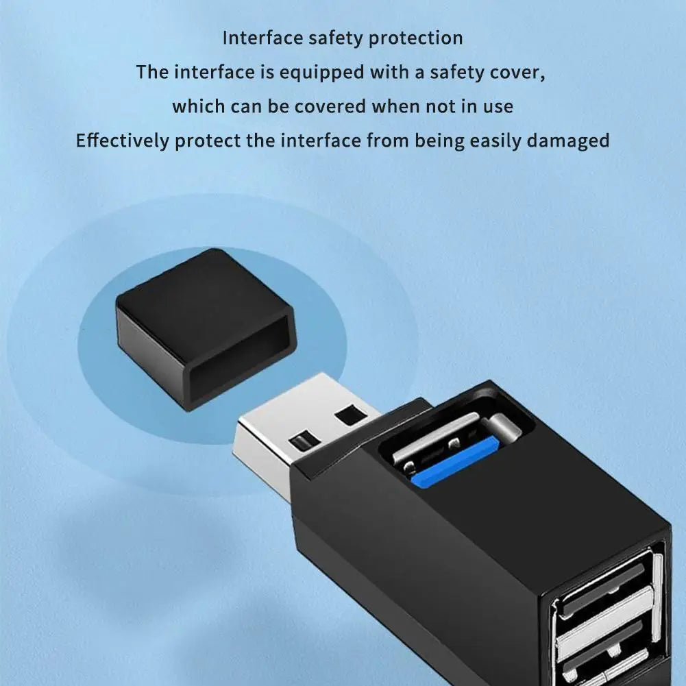 3 Ports USB One In Three Port Extender USB 3.0 Inline High Speed Transfer Data Splitter HUB Laptop Expansion