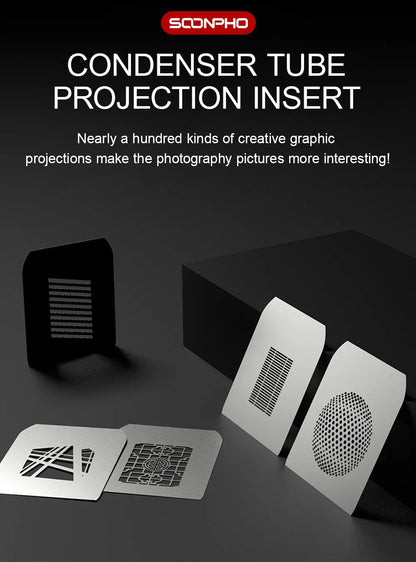 SOONPHO Conical Snoots Graphic Cards for OT1 OT1PRO Projection Film  DIY Shape Insert Photography Background Match Godox Lights