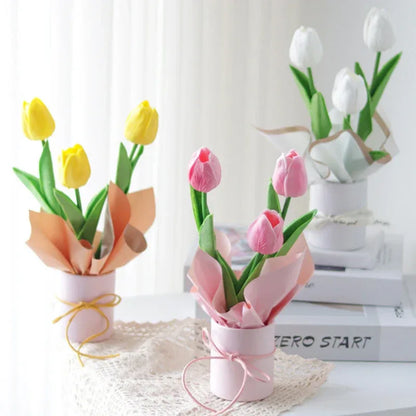 4Pcs Mini Flower Box Portable Round Rose Bouquet Bucket Boxes Wedding Party Table Decoration DIY Gift Packaging Valentine's Day