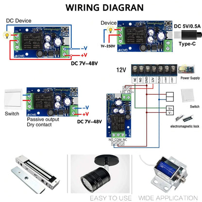 EWelink Dry Contacts Smart WiFi Relay Smart Switch DC5V-48V Wireless Remote Control 1 Way Alexa Google Home