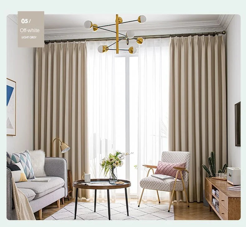 Light Luxury High Grade Bedroom High Blackout Curtain Ins Style Living Room Curtains Green Natural Solid Color Thickened Drapes