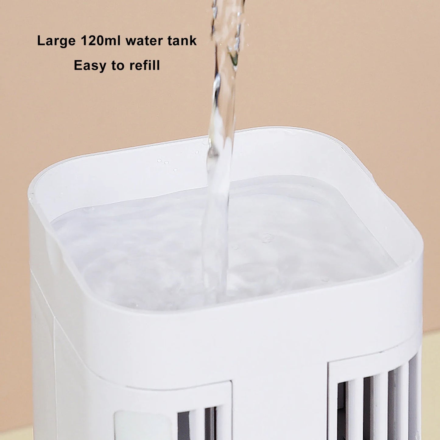 Desktop Air Conditioner Fan, Desk Air Cooler Excellent Cooling Effect Night Light Air Conditioner Fan for Homes Dormitories