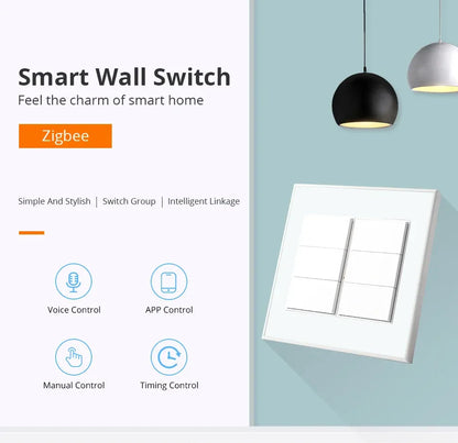 Zemismart Zigbee Interrupter 1 2 3 4 6 Gangs Light Switch Brazilian Wall switches Work with Tuya Smart Life Alexa Google Home