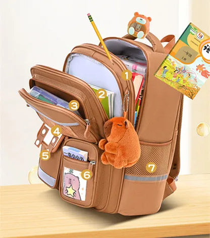 Children Cartoon School Backpack with Wheels Students Bags for Girls Boys Trolley Bag Cute Schoolbag Rolling Wheeled Backpacks