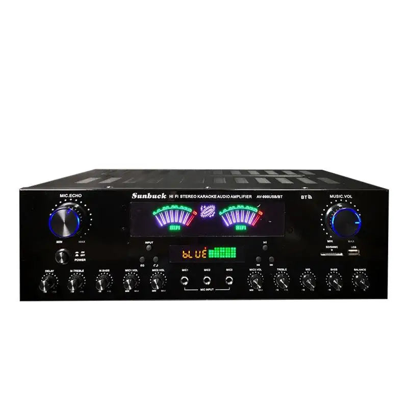 AV-555BT/999BT Max 4000W Bluetooth Sound Amplifiers Dual Dynamic Screen HiFi Digital Stereo Amplify For Home Car Theatre Karaoke