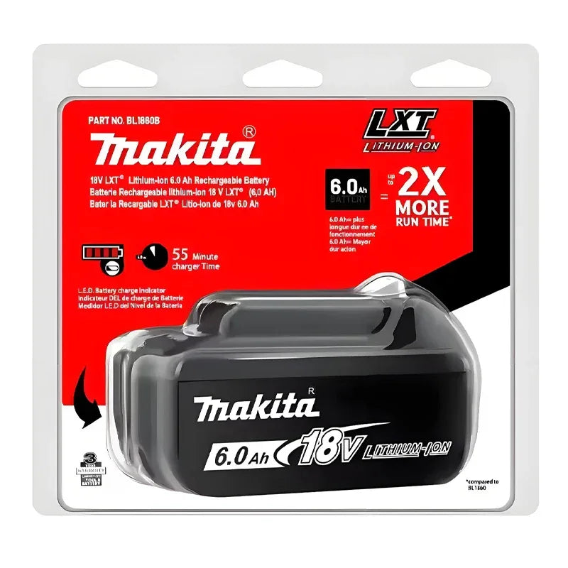 Makita 18V battery for Makita 18V power tools The 18V Makita BL1860B rechargeable battery can replace BL1850B LXT400