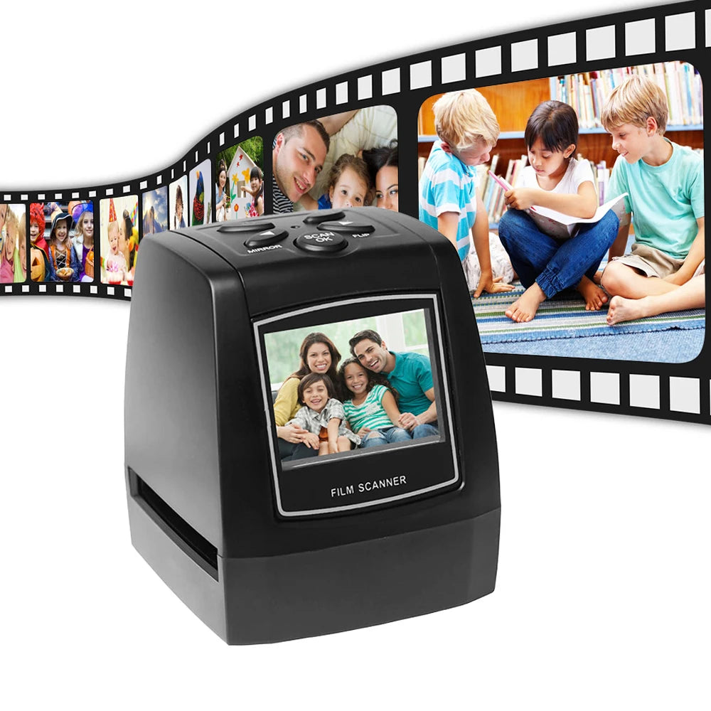 Protable Negative Film Scanner 35/135mm Slide Film Converter Photo Digital Image Viewer with 2.4" LCD Build-in Editing Software