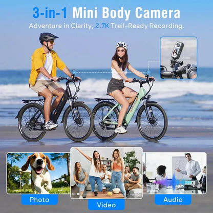 2.7K 180° Rotatable Wifi Outdoor Sports Camera 1.4Inch Screen Thumb Action Cam Motorcycle Road Sport Magnetic Attraction Bracket