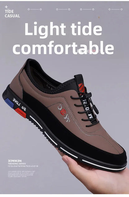 Extra Large Men's Shoes Casual Soft Bottom Leather Spring Autumn New Style 46 47 48 Trendy Shoes Comfortable Rubber Sole