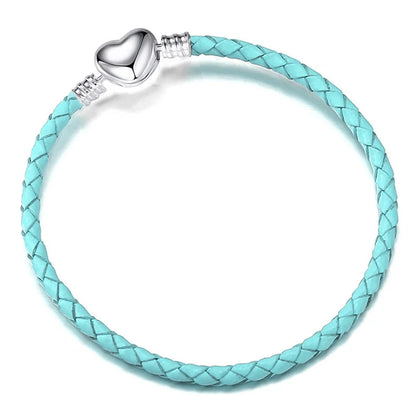 Double Circle Love Leather Rope Bracelet PU Basic Chain Accessories Valentine's Day Gift DIY Fine Jewelry