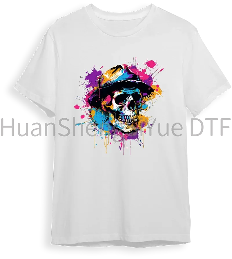 Color Fluid Painting Ironing Sticker Clothes DTF Fashion T-shirt Hoodie DIY Jacket Patch Hot Paste Paper Waterproof