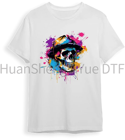 Color Fluid Painting Ironing Sticker Clothes DTF Fashion T-shirt Hoodie DIY Jacket Patch Hot Paste Paper Waterproof