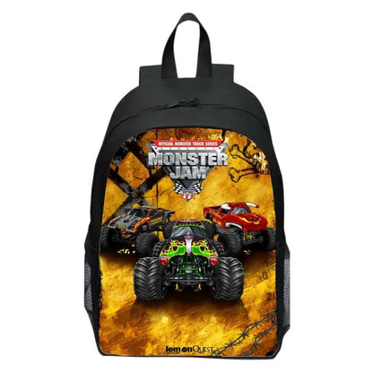 Monster Jam Truck Children's Backpack Primary School Backpack Kindergarten Backpack Male and Female Students