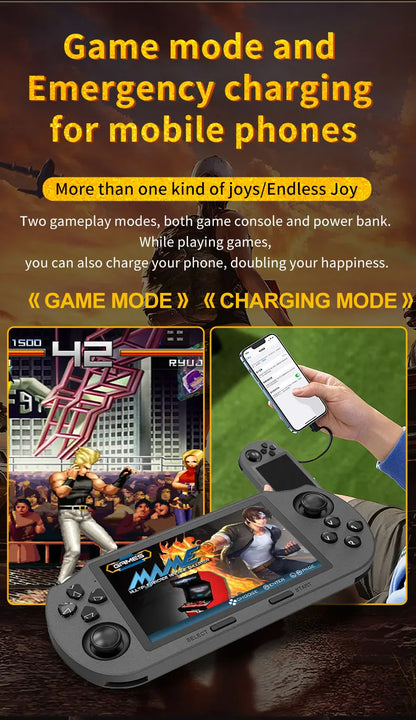 SF3000 handheld game console with a 4.5-inch large screen, supporting e-books, MP4， Music function, built-in 20000+games