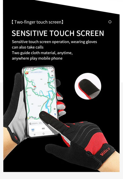 Vilico Outdoor Mountaineering Hiking and Cycling Gloves for Men and Women With Thickened Shock Absorbers Breathable and Non Slip