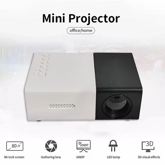 YG300 Portable Mini Movie Projector 1080P USB Audio Home Media Player Beamer Suitable For Outdoor Camping Drive-in Home Theater