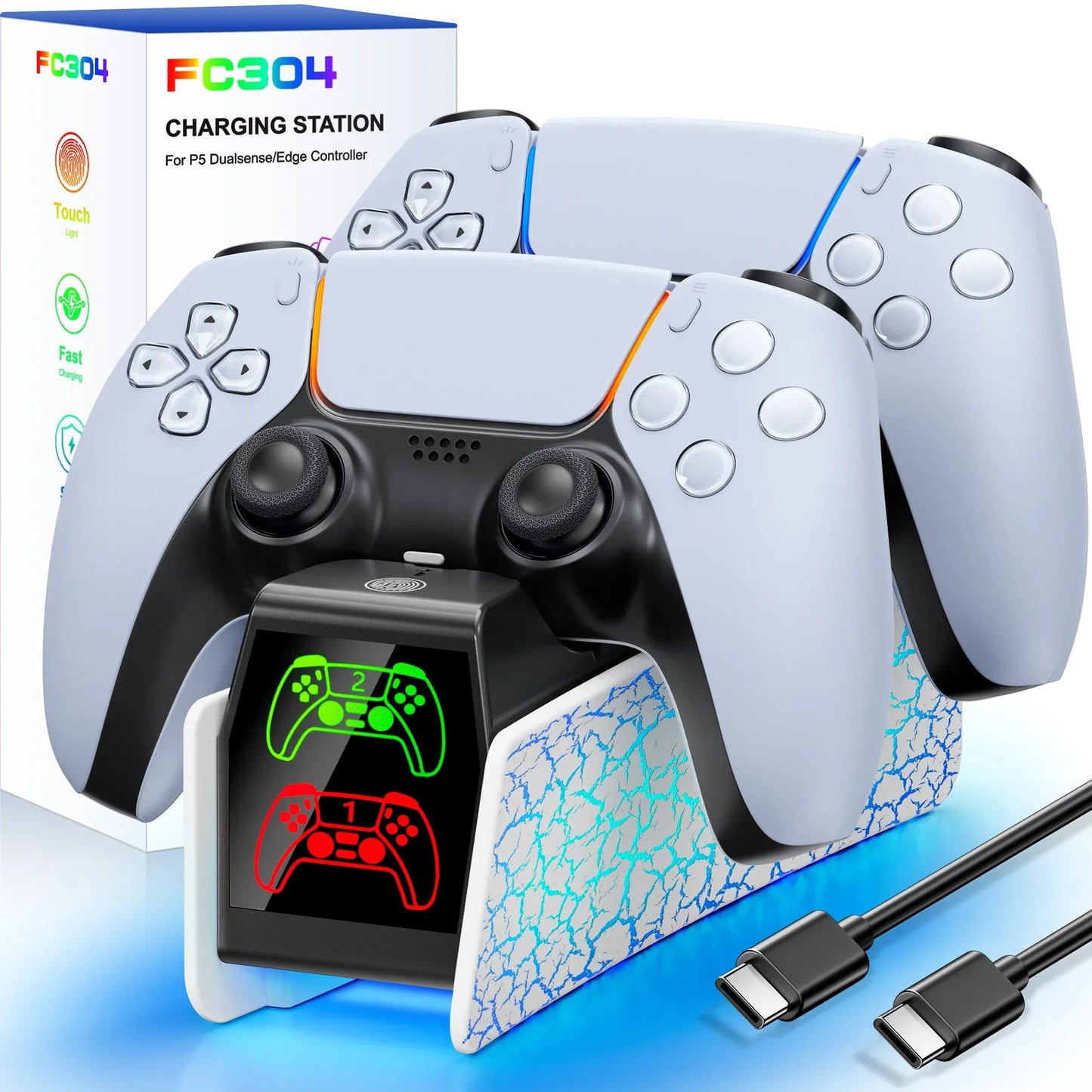 Controller Charging Station For PlayStation 5 Dual Fast Charger LED Indicator Charging Stand Docking Station ps5 accessories