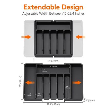 Kitchen Organizer Tray Adjustable Pantry Organizer Utensil Cutlery Drawer  for Silverware Tableware Expandable Kitchen Drawer