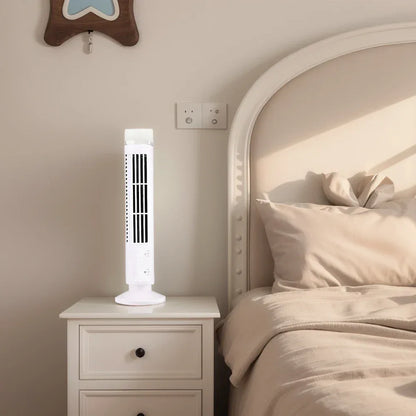 2.5W 38CM/33CM LED Tower Fan No Leaf  2 Gear Speed Stand Up Tower Fan Portable Electric Floor Fan for Living Room Bedroom Office
