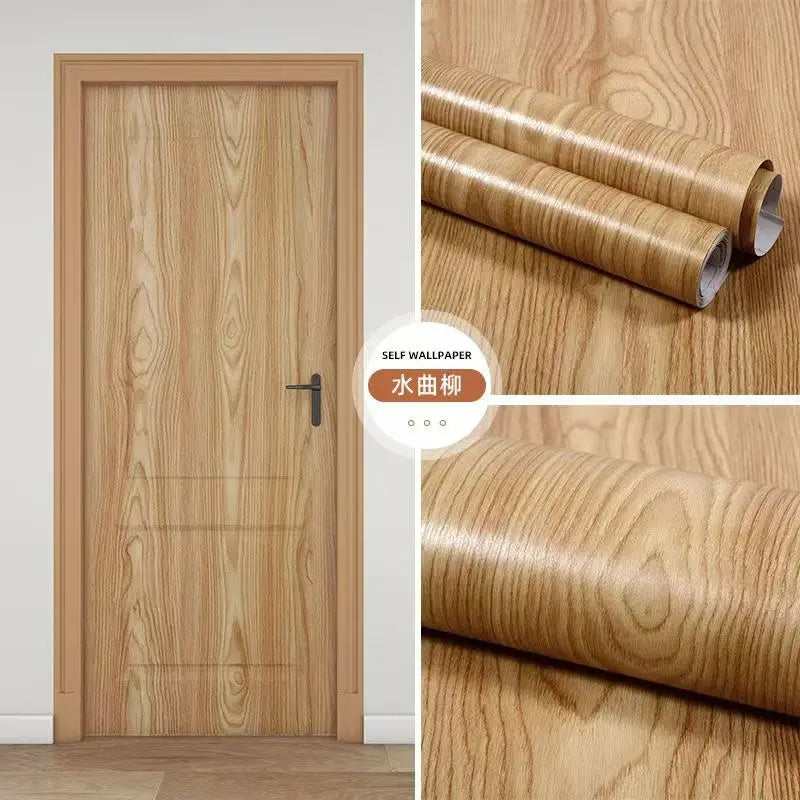 PVC Waterproof Self Adhesive Wallpaper Wall in Rolls Furniture Cabinets Vinyl Decorative Film Wood Grain Stickers For Home Decor