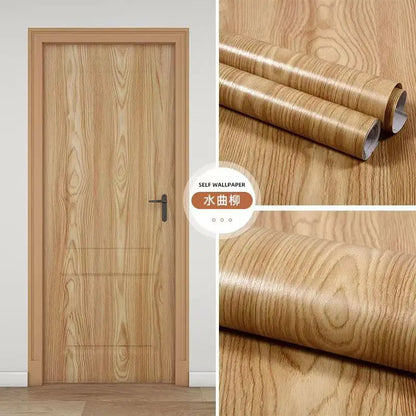 PVC Waterproof Self Adhesive Wallpaper Wall in Rolls Furniture Cabinets Vinyl Decorative Film Wood Grain Stickers For Home Decor
