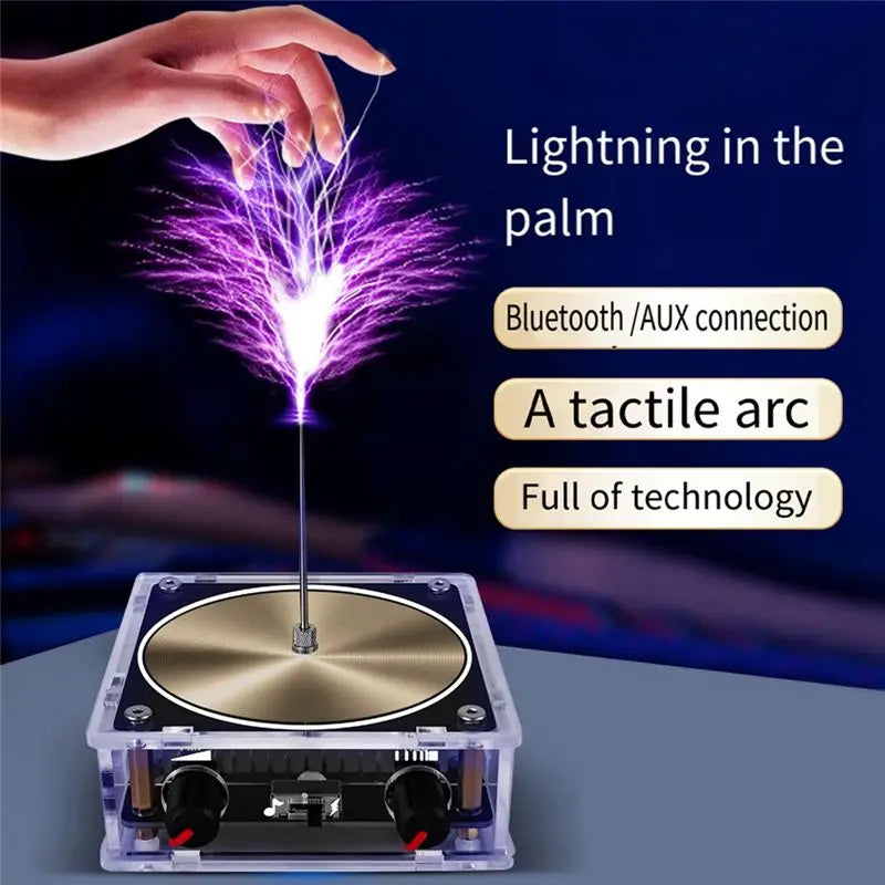 A29F-For Tesla Gold Music Coil Artificial -Pattern Touchable Audio Input Bluetooth Science Experiment Coil