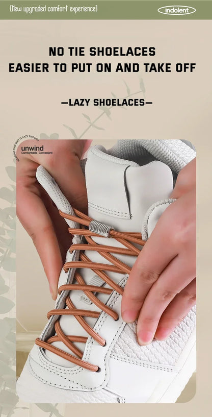 New Elastic Laces Sneakers Tennis Round Shoe laces Without ties Kids Adult Rubber Bands No Tie Shoelace Shoe Accessories