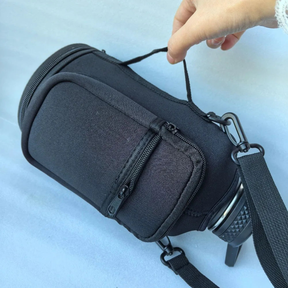 Portable Water Bottle Bag Large Capacity with Adjustable Shoulder Strap Cup Insulated Protective Cover Durable
