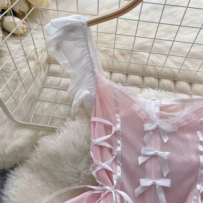Kawaii Maid Oufit See Through Anime Cosplay Lingerie Cute Cat Women Lolita Sexy Bunny Halloween Costumes Lace PrincessDress New