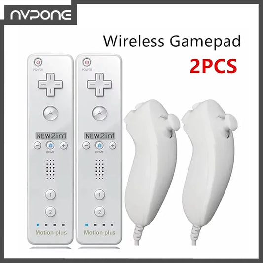 a Whole Set Remote Controller with Nunchuck Controller for  Wii Games Control for Wii Console Wireless Gamepad with Motion Plus