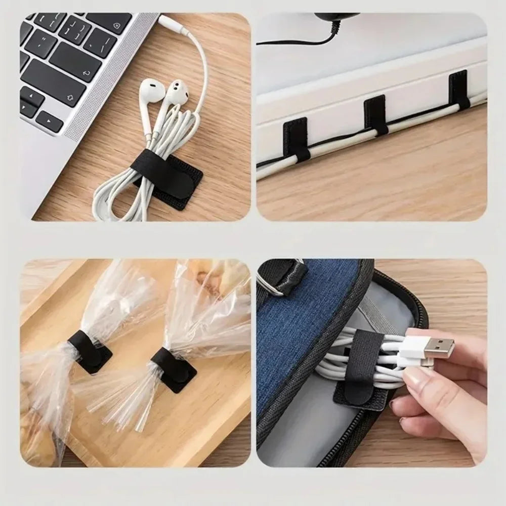 10/20Pcs Self Adhesive Reusable Cable Ties Wire Organizer Storage Stand Mouse Earphone Data Cord  Desktop Tidy Management Winder