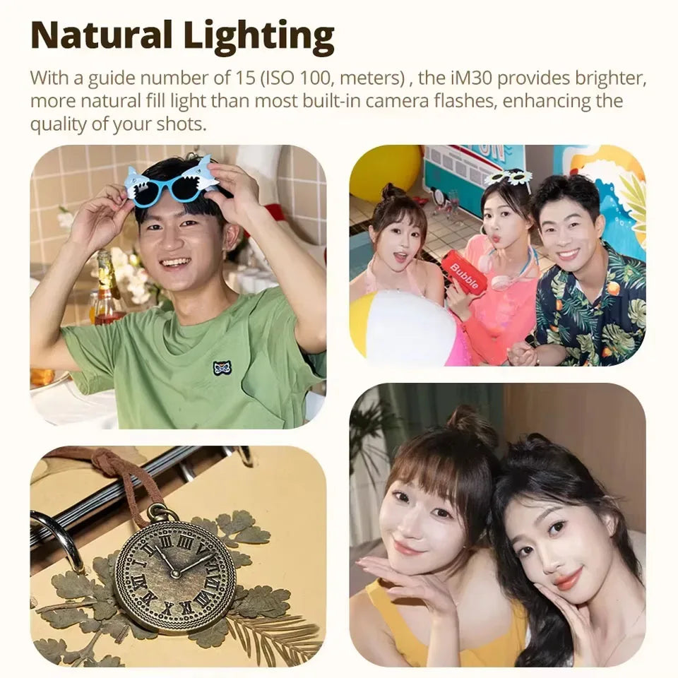 Godox iM30 iFlash Camera Flash GN15 7Power Levels Universal Hot Shoe on Camera Mini Flash for  Fuji Sony zv1 zve10 Ricoh gr3