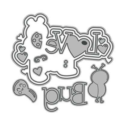 MangoCraft Cute Love Bug Cutting Dies Valentine's Day DIY Scrapbooking Supplies Metal Dies Knife Mold For Cards Albums Decor