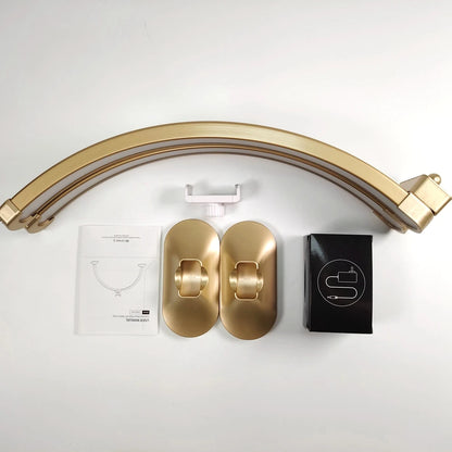32inch Half Moon Light Gold for Nail Desk  Fill Light Folded Arch Light for Nail Lamp with Phone Stand Manicure Handicraft Light