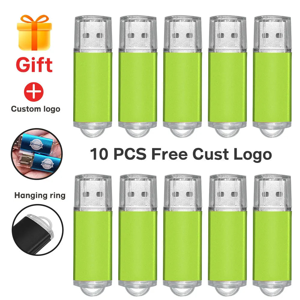 10PCS/lot Pen Drive 8GB 4GB 2GB 1GB USB Flash Drive 16GB Flash Disk 128MB 256MB 512MB Memory Flash Disk 2.0 Free Custom Logo