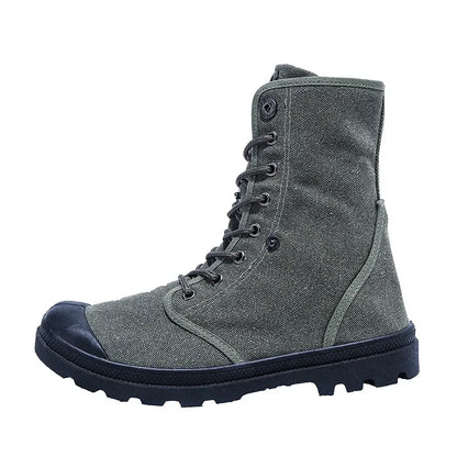 2024 Men's Fashion Canvas Shoes Spring and Autumn Outdoor Shoes Thick-soled High-top Shoes Cuff Shoes Fashion Sports Shoes