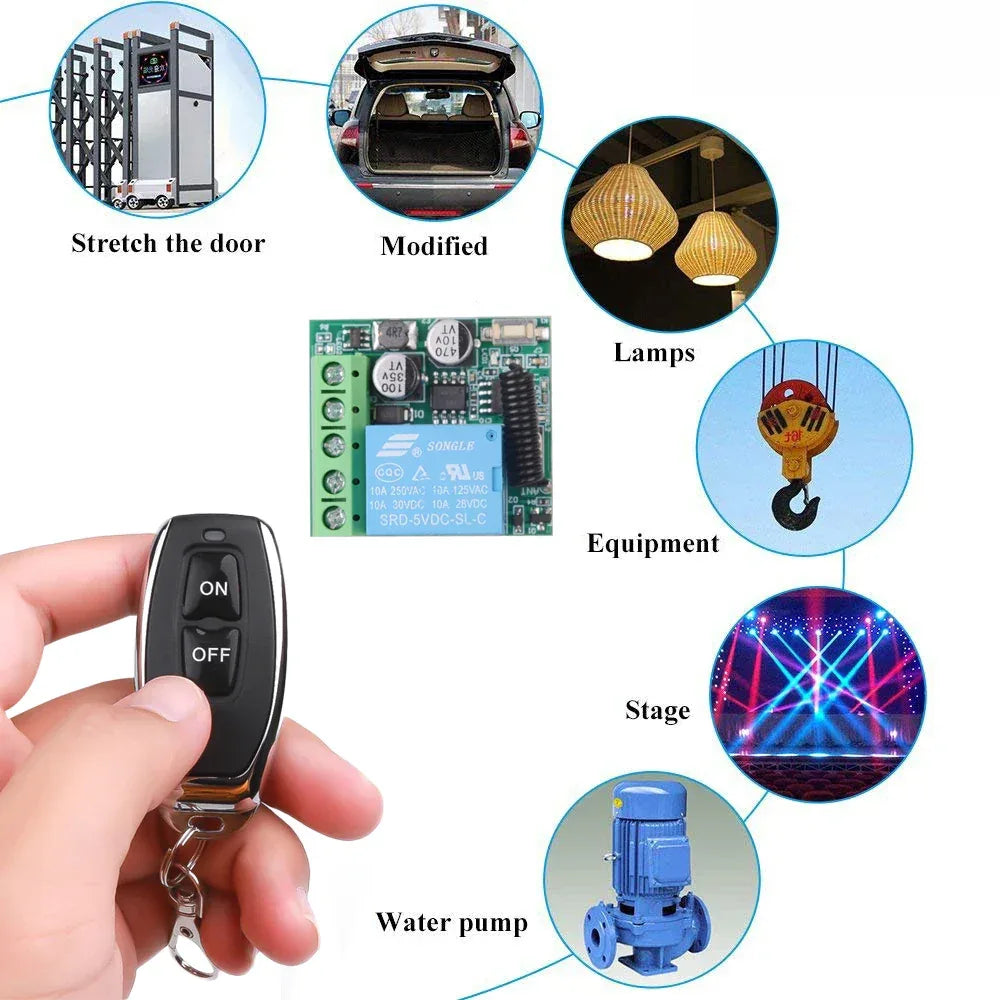 DC 12V 433Mhz RF Wireless Remote Control Switch Relay 1CH Receiver Module For LED  Door Electromagnetic Lock Smart home DIY