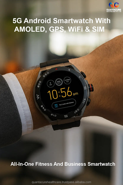 2025 QC AX09 HW18 Circular Android Smartwatch 4G GPS Navigation 4+64GB WiFi Rotating Camera Video Call Health NFC IP67