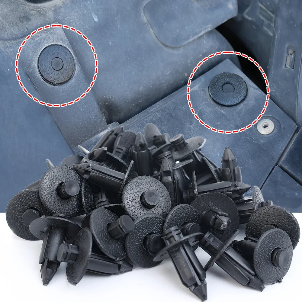 Car 8mm/6mm Hole Plastic Rivets Fastener Push Clip Black Auto Vehicle Door Trim Panel Retainer Fastener Clip Car Accessories