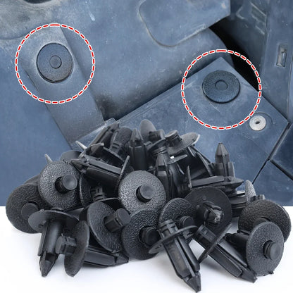 Car 8mm/6mm Hole Plastic Rivets Fastener Push Clip Black Auto Vehicle Door Trim Panel Retainer Fastener Clip Car Accessories